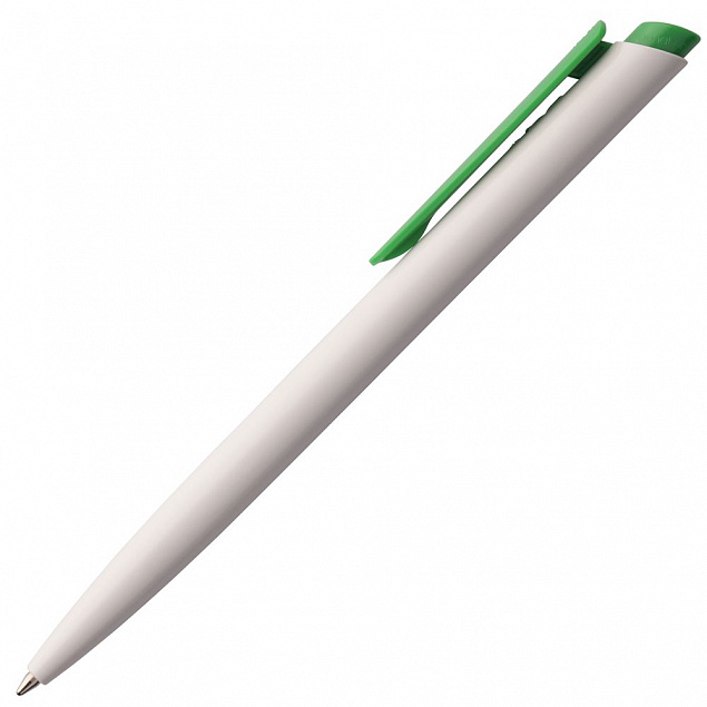 Ручка шариковая Senator Dart Polished, бело-зеленая с логотипом в Белгороде заказать по выгодной цене в кибермаркете AvroraStore