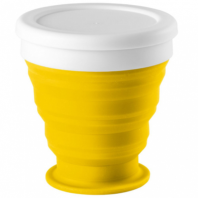 Складной стакан Astrada, желтый с логотипом в Белгороде заказать по выгодной цене в кибермаркете AvroraStore