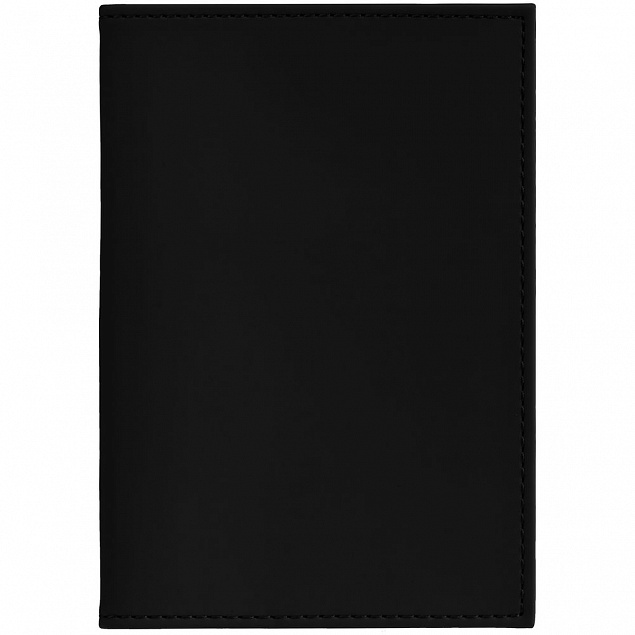 Обложка для паспорта Shall, черная с логотипом в Белгороде заказать по выгодной цене в кибермаркете AvroraStore