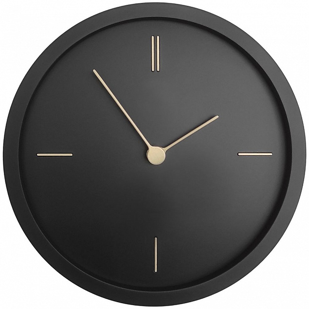 Часы настенные Bronco Thelma, черные с логотипом в Белгороде заказать по выгодной цене в кибермаркете AvroraStore