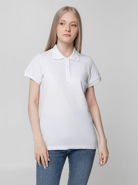 Рубашка поло женская Virma Lady, белая с логотипом в Белгороде заказать по выгодной цене в кибермаркете AvroraStore