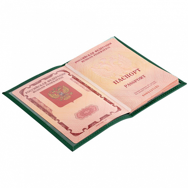 Обложка для паспорта Shall, зеленая с логотипом в Белгороде заказать по выгодной цене в кибермаркете AvroraStore