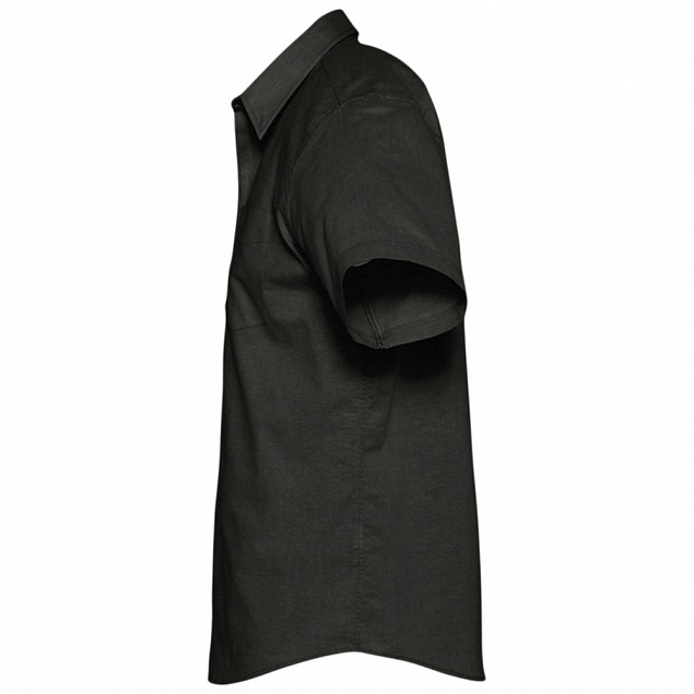 Рубашка мужская с коротким рукавом BRISBANE, черная с логотипом в Белгороде заказать по выгодной цене в кибермаркете AvroraStore