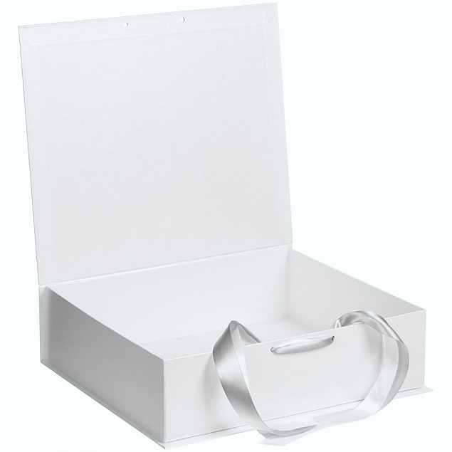 Коробка на лентах Tie Up, белая с логотипом в Белгороде заказать по выгодной цене в кибермаркете AvroraStore