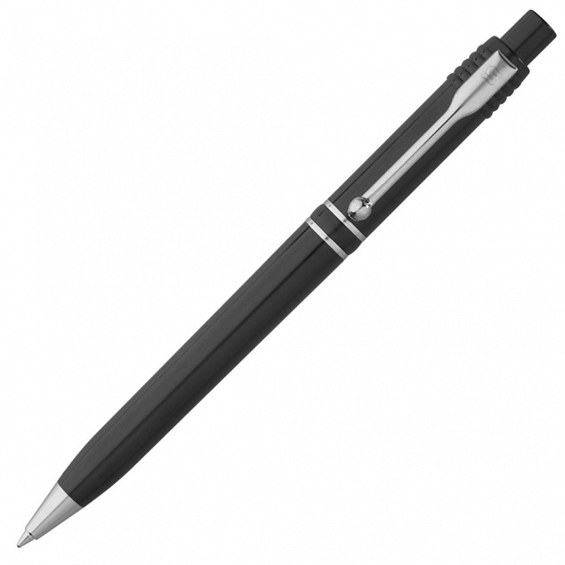 Ручка шариковая Raja Chrome, черная с логотипом в Белгороде заказать по выгодной цене в кибермаркете AvroraStore