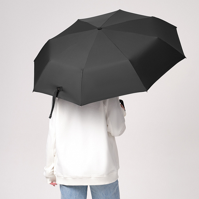 Зонт складной Azimut, черный с логотипом в Белгороде заказать по выгодной цене в кибермаркете AvroraStore