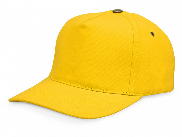 Бейсболка New York  5-ти панельная  с металлической застежкой и фурнитурой, желтый с логотипом в Белгороде заказать по выгодной цене в кибермаркете AvroraStore