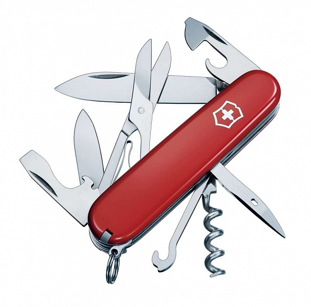 Офицерский нож CLIMBER 91, красный с логотипом в Белгороде заказать по выгодной цене в кибермаркете AvroraStore