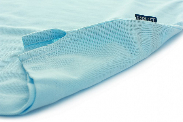 Рубашка поло женская SEMORA, голубая с логотипом в Белгороде заказать по выгодной цене в кибермаркете AvroraStore