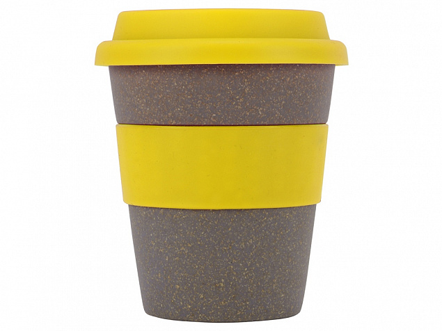 Стакан с силиконовой крышкой Café, желтый с логотипом в Белгороде заказать по выгодной цене в кибермаркете AvroraStore