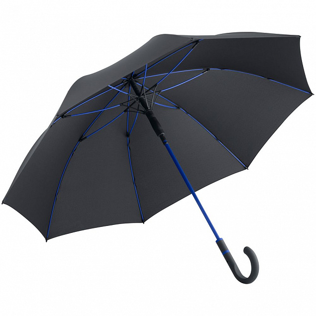 Зонт-трость с цветными спицами Color Style ver.2, ярко-синий с логотипом в Белгороде заказать по выгодной цене в кибермаркете AvroraStore
