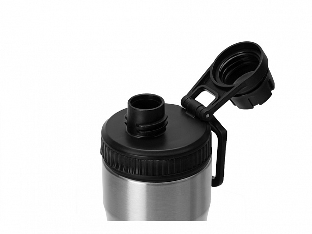 Бутылка для воды Supply Waterline, нерж сталь, 850 мл, серебристый/черный с логотипом в Белгороде заказать по выгодной цене в кибермаркете AvroraStore