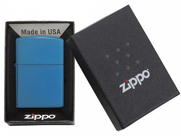 Зажигалка ZIPPO Classic с покрытием Sapphire™ с логотипом в Белгороде заказать по выгодной цене в кибермаркете AvroraStore