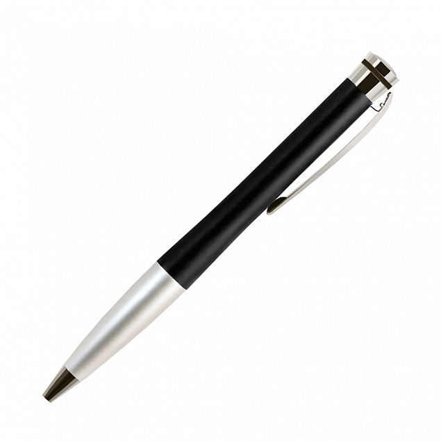 Шариковая ручка Megapolis, черная/серебро с логотипом в Белгороде заказать по выгодной цене в кибермаркете AvroraStore
