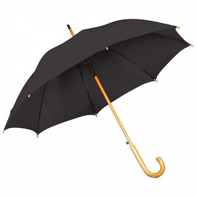Зонт-трость с деревянной ручкой, полуавтомат с логотипом в Белгороде заказать по выгодной цене в кибермаркете AvroraStore