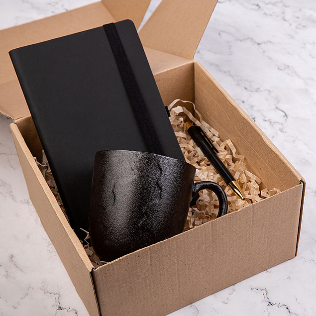 Набор подарочный BLACKNGOLD: кружка, ручка, бизнес-блокнот, коробка со стружкой с логотипом в Белгороде заказать по выгодной цене в кибермаркете AvroraStore