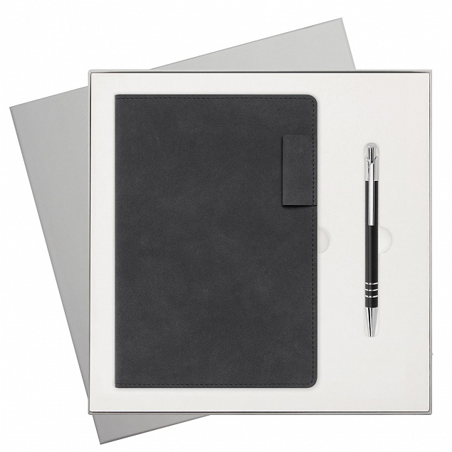 Подарочный набор Portobello/Teolo черный (Ежедневник недат А5, Ручка) с логотипом в Белгороде заказать по выгодной цене в кибермаркете AvroraStore