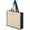 Холщовая сумка для покупок Bagari с синей отделкой с логотипом в Белгороде заказать по выгодной цене в кибермаркете AvroraStore
