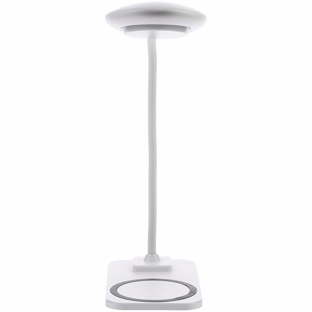 Настольная лампа с беспроводной зарядкой Modicum, белая с логотипом в Белгороде заказать по выгодной цене в кибермаркете AvroraStore