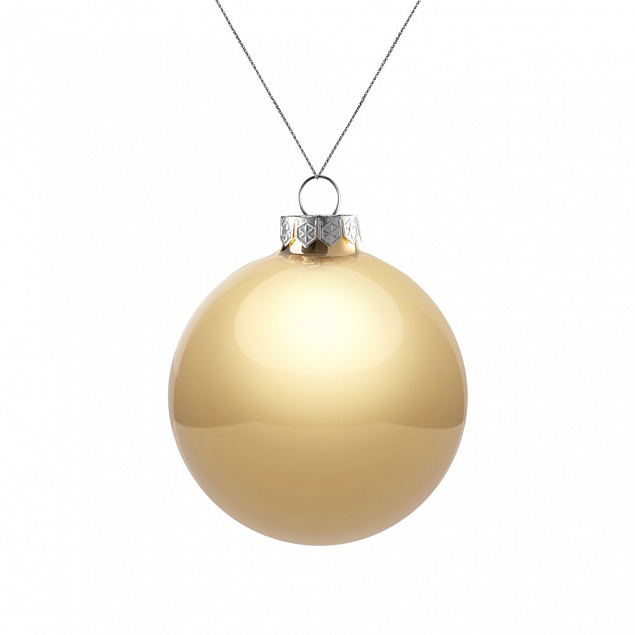 Елочный шар Finery Gloss, 8 см, глянцевый золотистый с логотипом в Белгороде заказать по выгодной цене в кибермаркете AvroraStore