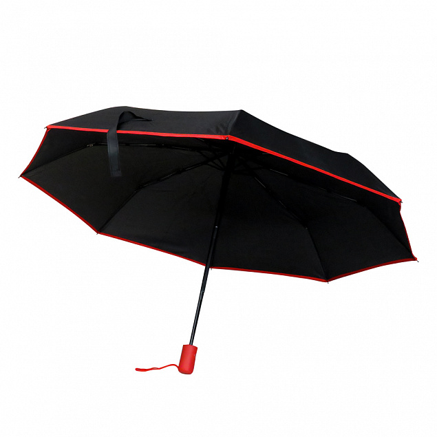 Противоштормовой автоматический зонт Line, красный с логотипом в Белгороде заказать по выгодной цене в кибермаркете AvroraStore