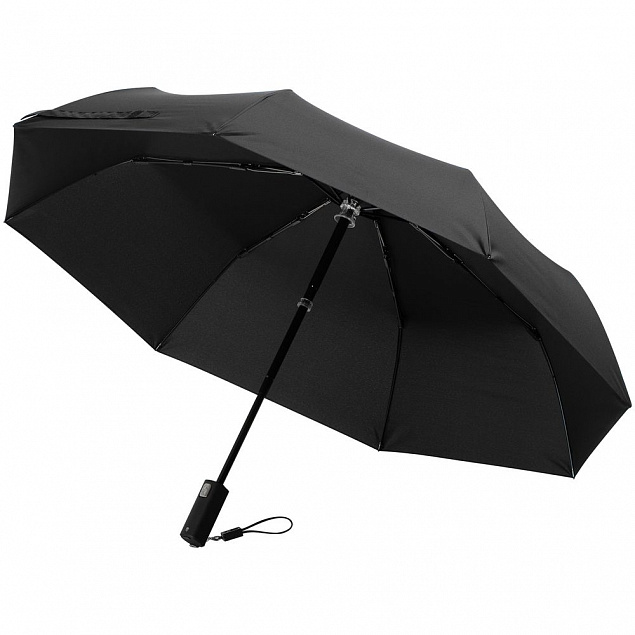 Зонт складной City Guardian, электрический, черный с логотипом в Белгороде заказать по выгодной цене в кибермаркете AvroraStore