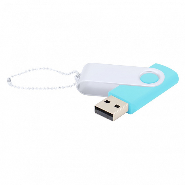 Флешка Designer To Go 2.0 USB 16Gb, бирюзовый/белый с логотипом в Белгороде заказать по выгодной цене в кибермаркете AvroraStore