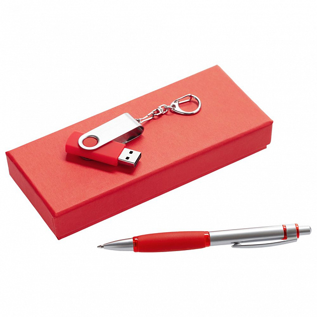 Набор Notes: ручка и флешка 8 Гб, красный с логотипом в Белгороде заказать по выгодной цене в кибермаркете AvroraStore