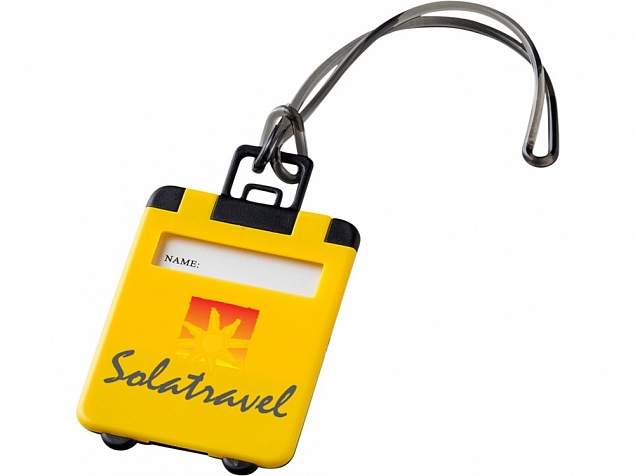 Бирка для багажа Taggy, желтый с логотипом в Белгороде заказать по выгодной цене в кибермаркете AvroraStore