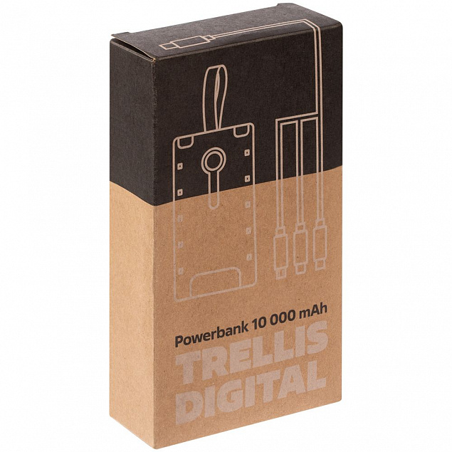 Аккумулятор Trellis Digital 10000 мАч, темно-серый с логотипом в Белгороде заказать по выгодной цене в кибермаркете AvroraStore