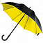 Зонт-трость с двойным куполом, черный с желтым с логотипом в Белгороде заказать по выгодной цене в кибермаркете AvroraStore