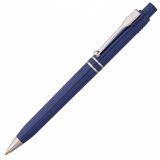 Ручка шариковая Raja Chrome, синяя с логотипом в Белгороде заказать по выгодной цене в кибермаркете AvroraStore